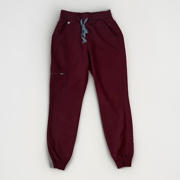 FIGS Pants - Figs Scrub Bottoms Womens Size XXS Petite Burgundy Zamora Joggers High Rise